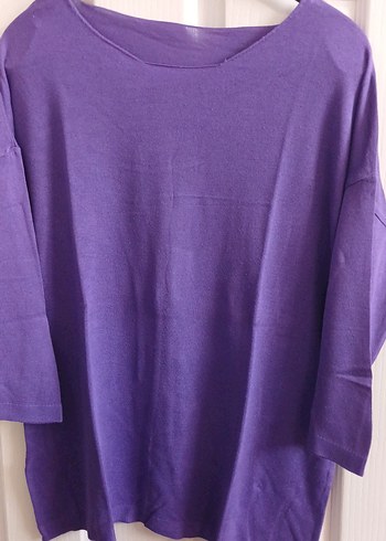 Mor Kadın Uzun Kollu Salaş Kazak - Görsel 3