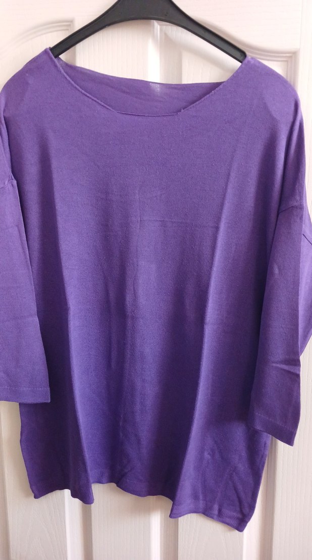 Mor Kadın Uzun Kollu Salaş Kazak - Görsel 3