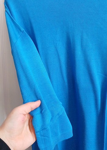 Mavi Kadın Uzun Kollu Salaş Kazak - Görsel 4