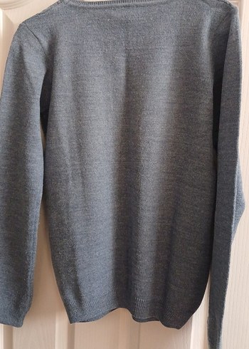 Gri Örgü Kadın Triko Kazak - Görsel 9