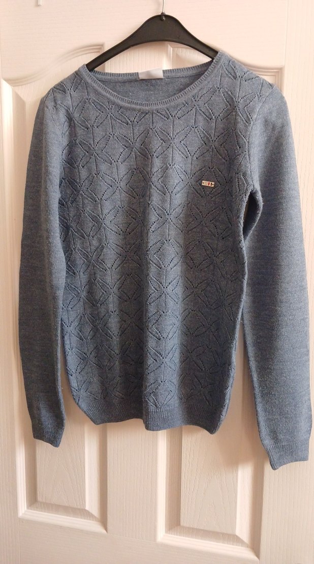 Gri Örgü Kadın Triko Kazak - Görsel 2