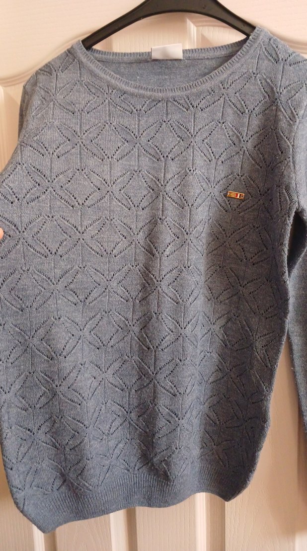 Gri Örgü Kadın Triko Kazak - Görsel 4