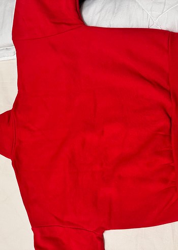 Kırmızı Fermuarlı Kadın Sweatshirt - Görsel 3