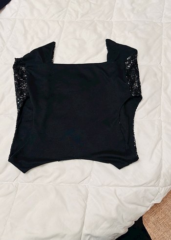 Pul İşlemeli Siyah V Yaka Kadın Yelek - Görsel 2