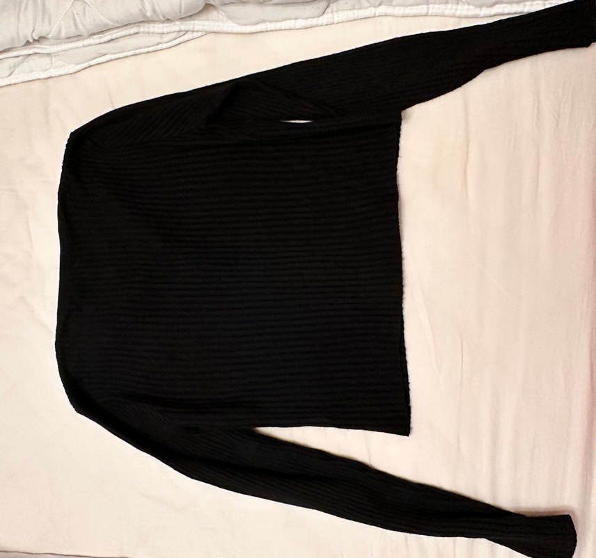 Düğmeli Siyah Kadın Triko Hırka - Görsel 2