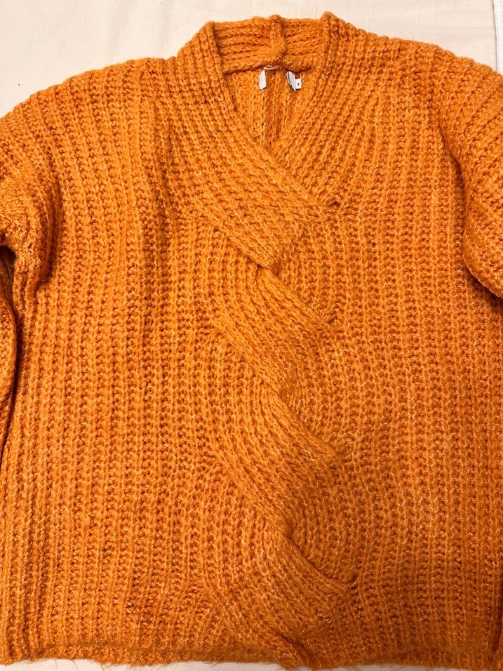 Bohem Tarzı Kahverengi Örgü Kadın Kazak - Görsel 2