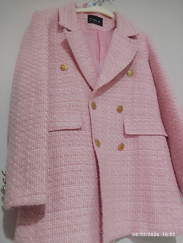 Pembe tüvit Kadın Blazer Ceket - Görsel 2