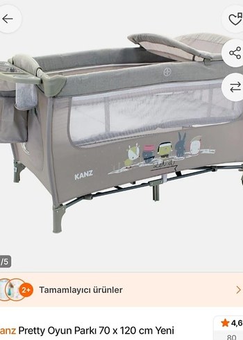 Kanz Pretty Oyun Parkı 70x120 cm Gri