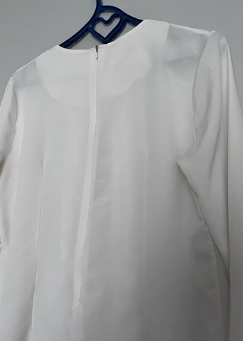 Düğmeli Beyaz Nakışlı Kadın Gömlek - Görsel 6