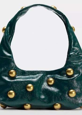 Siyah Parlak Deri Kadın Çanta - Görsel 2