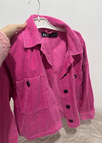 Düğmeli Pembe Kadın Gömlek ceket - Görsel 2