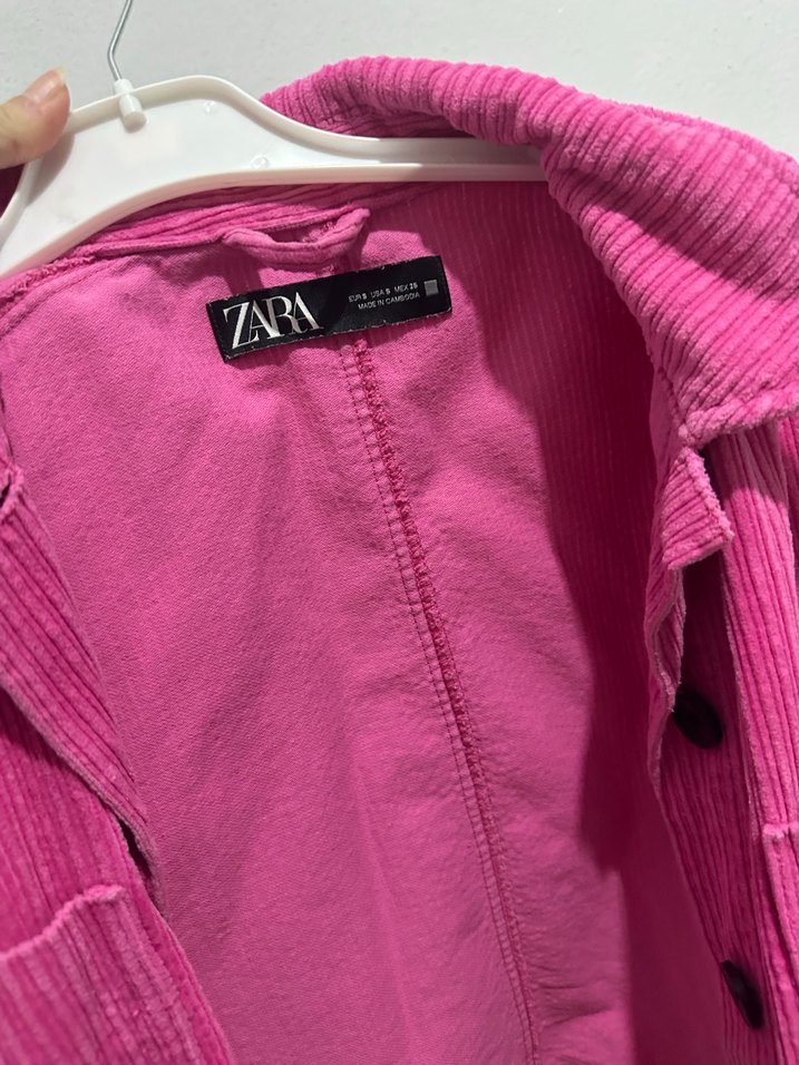 Düğmeli Pembe Kadın Gömlek ceket - Görsel 4