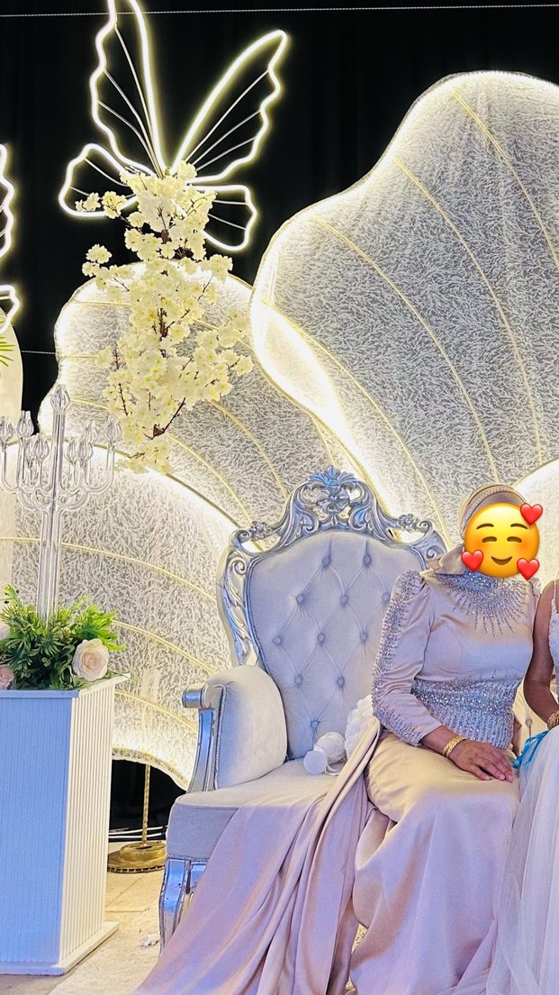 Bej İşlemeli Uzun Kollu Abiye Elbise - Görsel 2