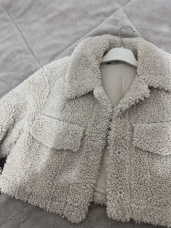 Zara Gri Peluş Kadın Ceket - Görsel 2