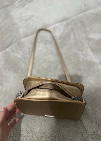 Altın Renk Deri Kadın Çanta - Görsel 3