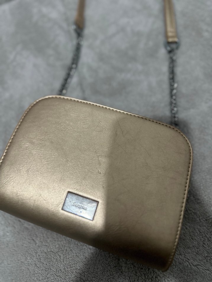 Altın Renk Deri Kadın Çanta - Görsel 2