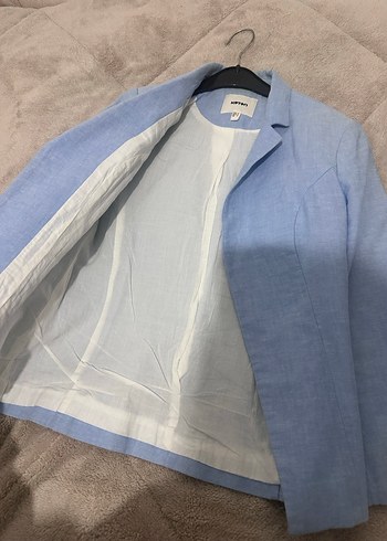 Mavi Keten Kadın Blazer Ceket - Görsel 3