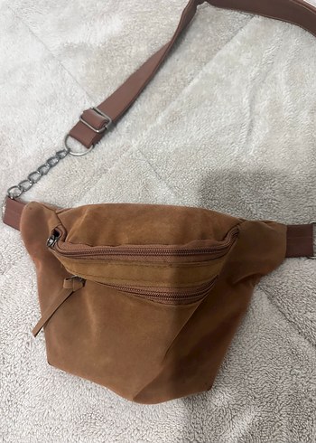 Kahverengi Süet Kemerli Kadın Çapraz Çanta - Görsel 2
