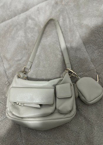 Gri Deri Kadın Omuz Çantası - Görsel 2