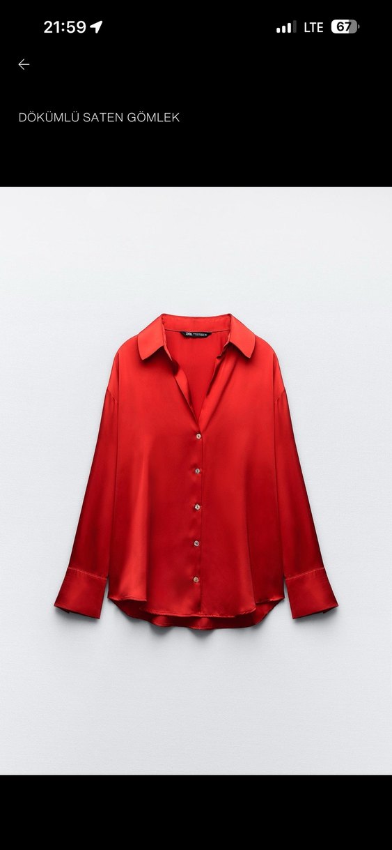 Parlak Kırmızı Kadın Gömlek - Görsel 4