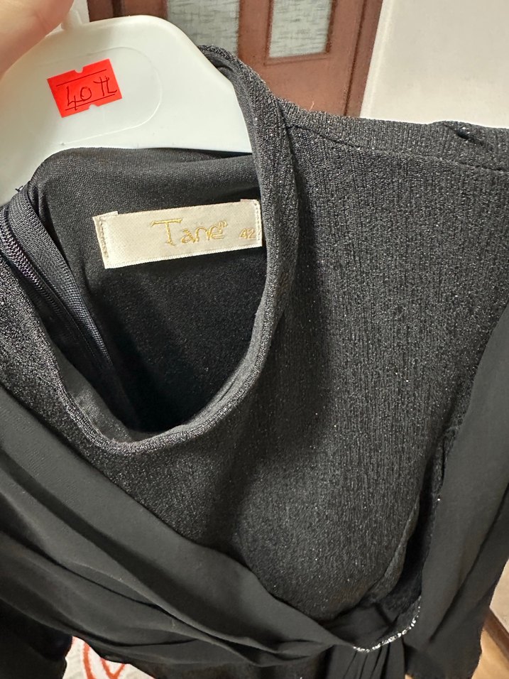 Siyah Uzun Kollu Drapeli Gotik Elbise - Görsel 4