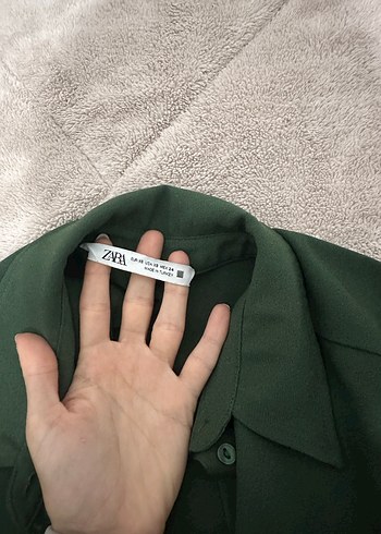 Kadın Yeşil Parlak Uzun Kollu Salaş Elbise - Görsel 3