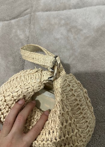 Bej hasır Bohem Kadın Çanta - Görsel 3