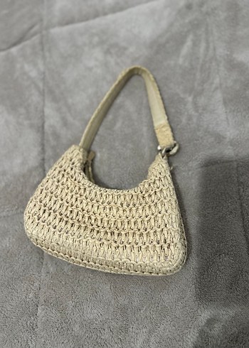 Bej hasır Bohem Kadın Çanta - Görsel 2