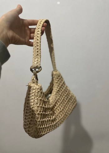 Bej hasır Bohem Kadın Çanta - Görsel 4