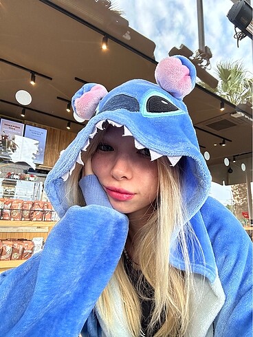 m Beden mavi Renk Stitch Peluş Tulum