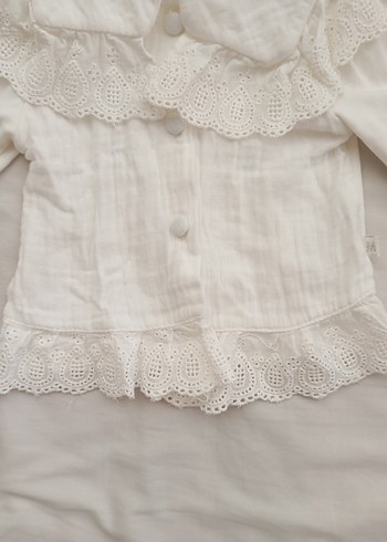 Kız Çocuk Ekru müslin  Gömlek - Görsel 4