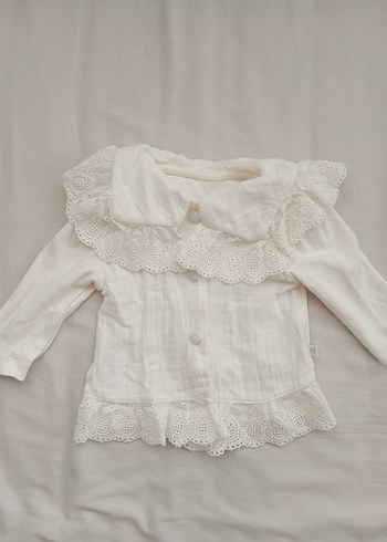 Kız Çocuk Ekru müslin  Gömlek - Görsel 2