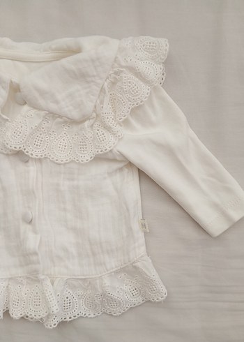 Kız Çocuk Ekru müslin  Gömlek - Görsel 6
