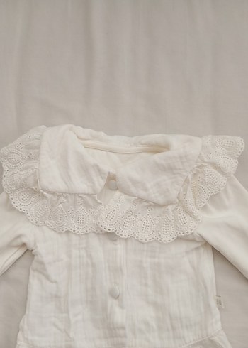 Kız Çocuk Ekru müslin  Gömlek - Görsel 5