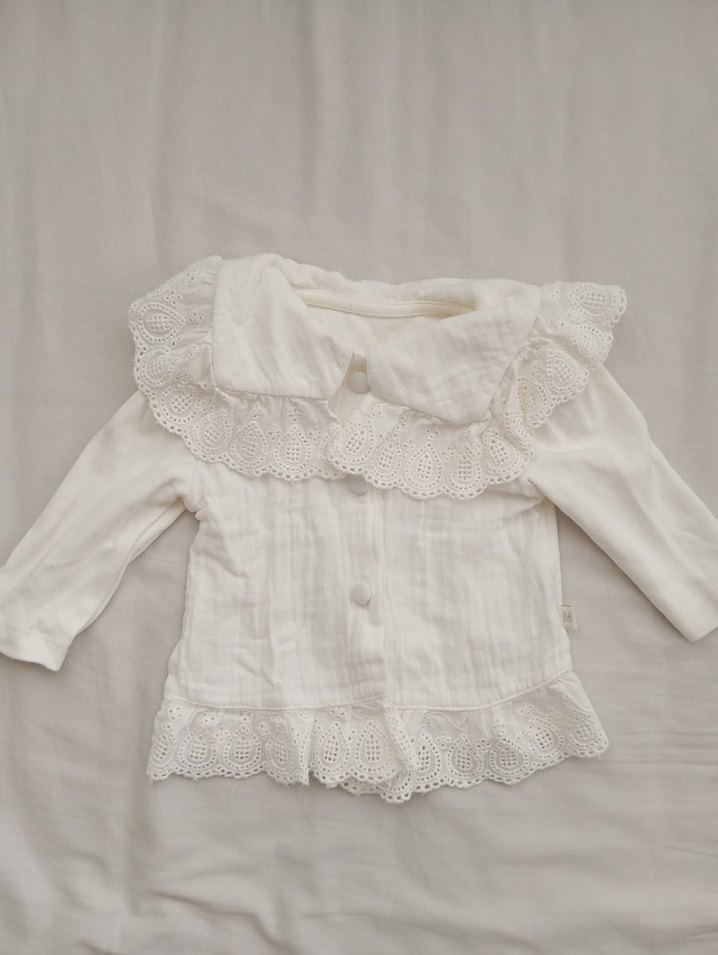 Kız Çocuk Ekru müslin  Gömlek - Görsel 2