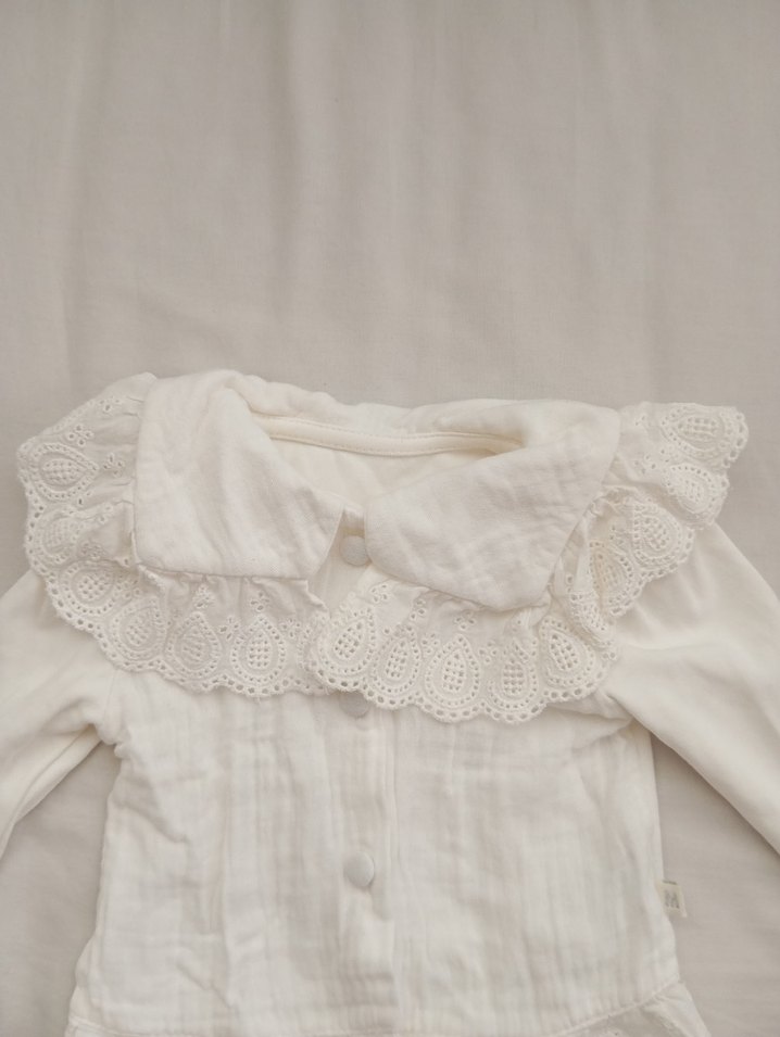 Kız Çocuk Ekru müslin  Gömlek - Görsel 5