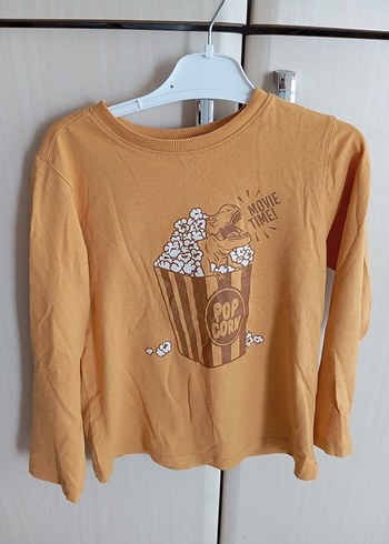 6-8 Yaş Hardal Baskılı Erkek Çocuk Body, Rahat & Şık - Görsel 4