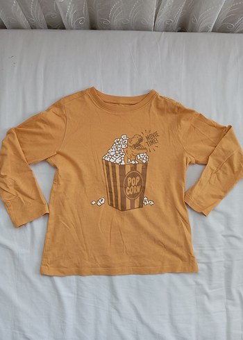 6-8 Yaş Hardal Baskılı Erkek Çocuk Body, Rahat & Şık - Görsel 2