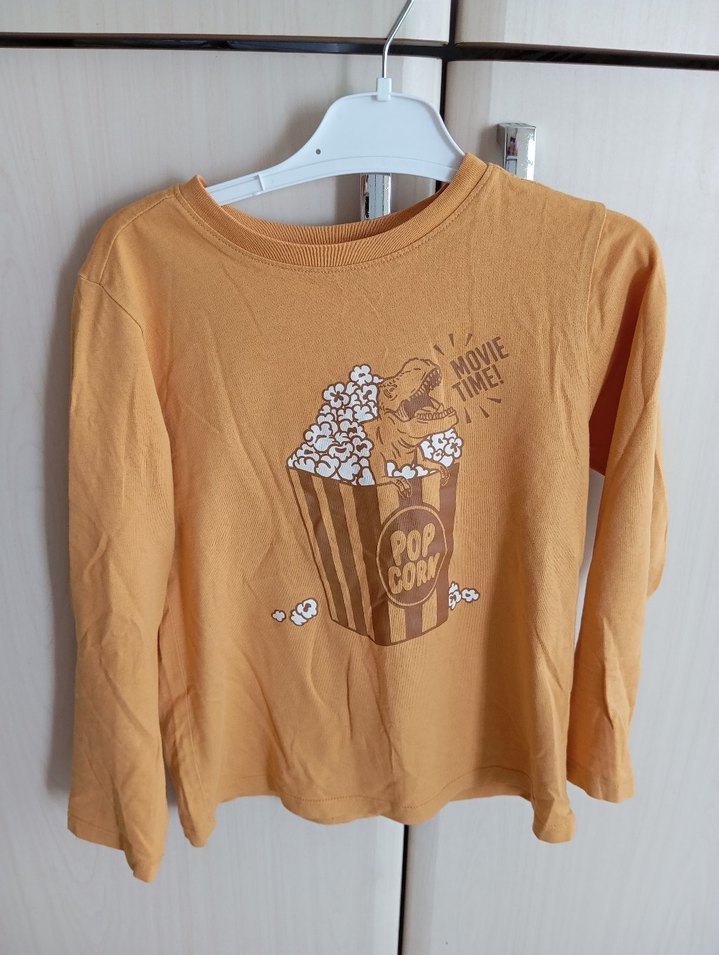 6-8 Yaş Hardal Baskılı Erkek Çocuk Body, Rahat & Şık - Görsel 4