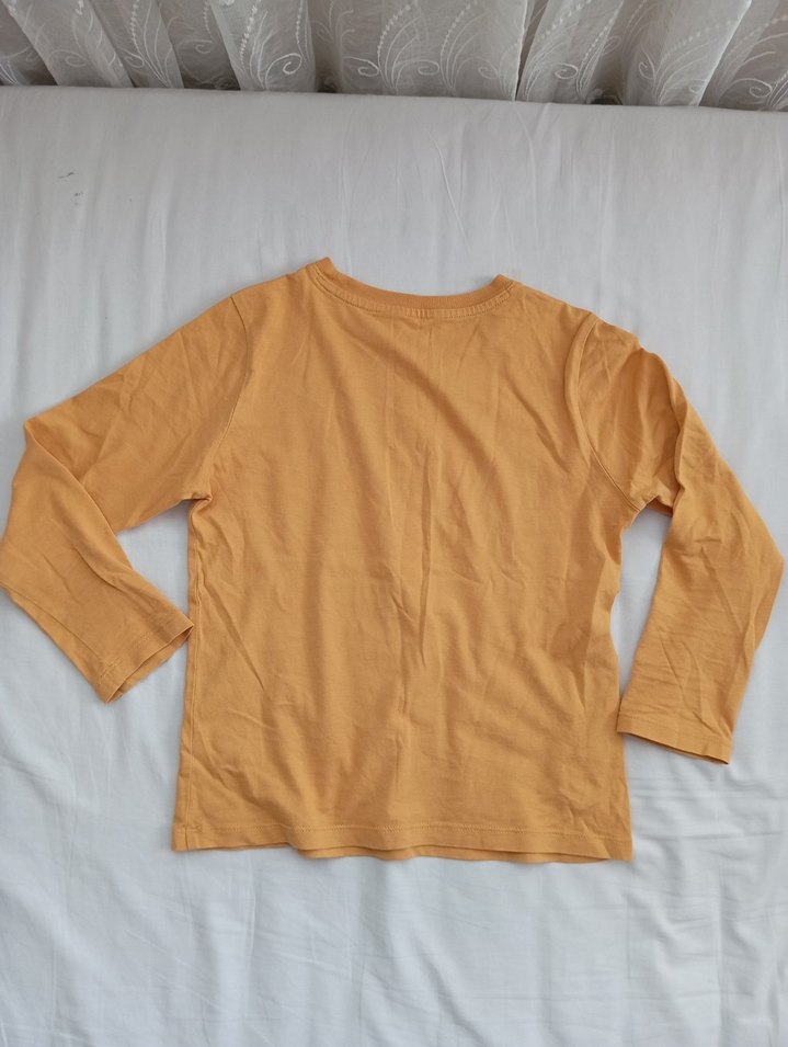 6-8 Yaş Hardal Baskılı Erkek Çocuk Body, Rahat & Şık - Görsel 3