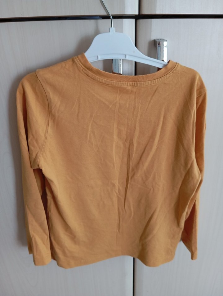 6-8 Yaş Hardal Baskılı Erkek Çocuk Body, Rahat & Şık - Görsel 5