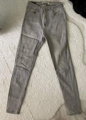 Gri Kadın Denim Skinny Jean