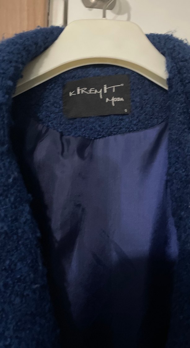 Tek Düğmeli Lacivert Kaban - Görsel 3