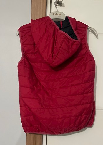 Kırmızı Fermuarlı Kadın Şişme Yelek - Görsel 3