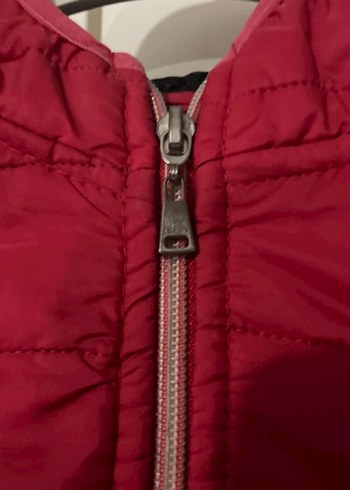 Kırmızı Fermuarlı Kadın Şişme Yelek - Görsel 2