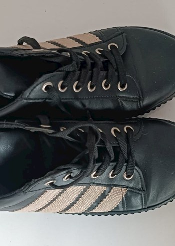 Siyah Bej çizgili kafın ayakkabı - Görsel 3