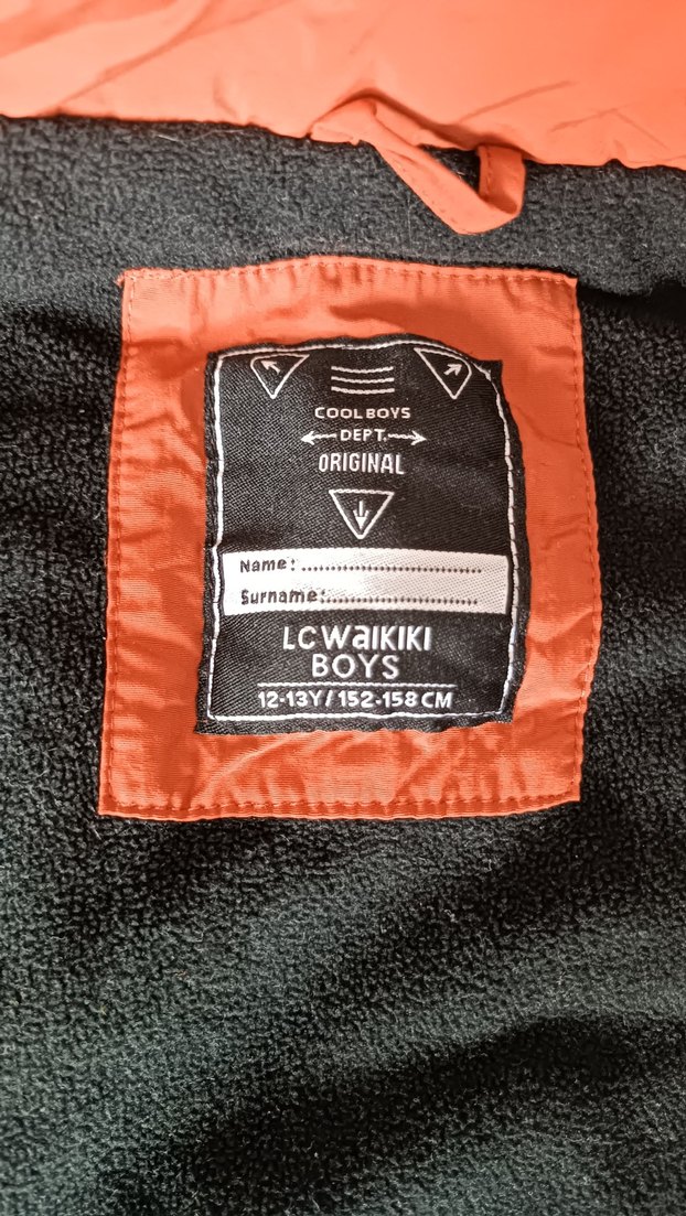 turuncu erkek çocuk mont 12-13 yaş - Görsel 3