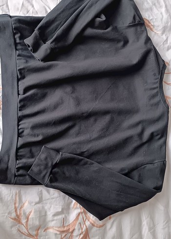 Siyah Rahat Kesim sweatshirt - Görsel 2