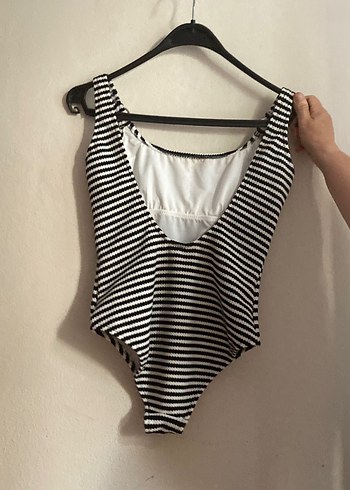 38 Beden Zebra Desenli Tokalı İnce Askılı Mayo