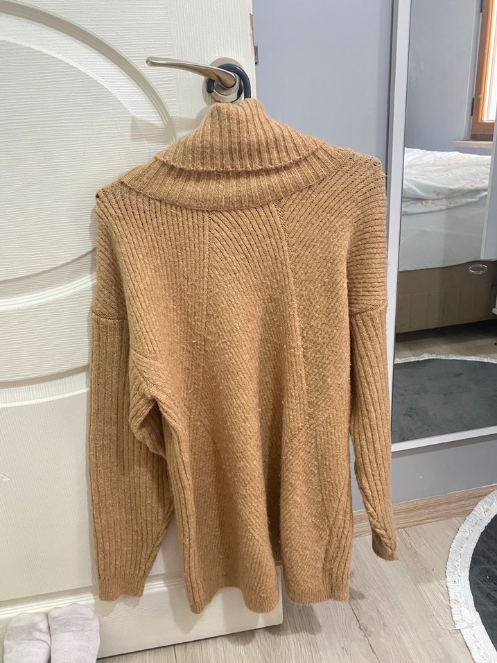 Bej Triko Boğazlı Kadın Kazak - Görsel 2